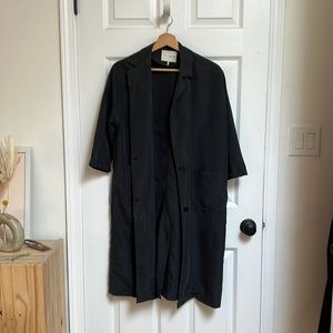 Oak + Fort long black jacket